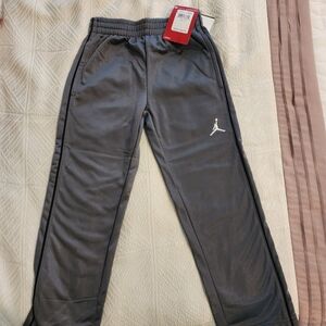 Jordan Nike Gray Kids Track Pants with Logo Sz S